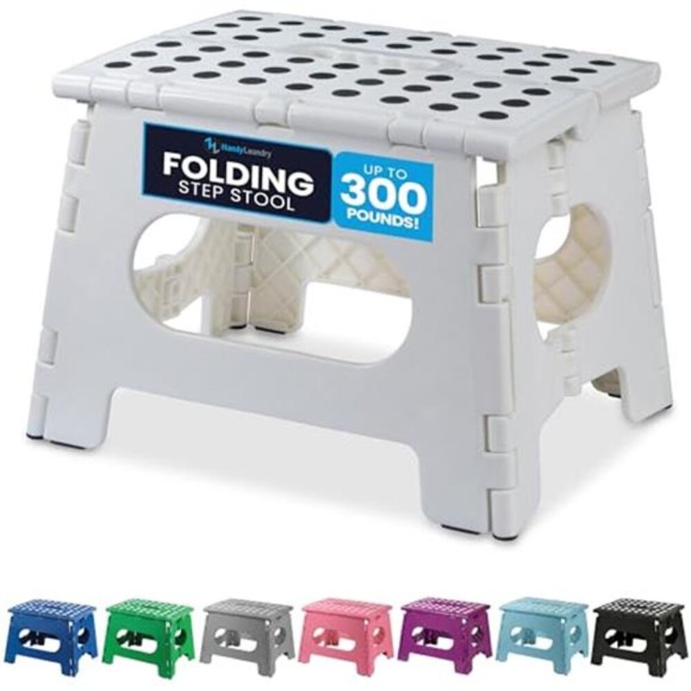 Handy Laundry Folding Lightweight Step Stool - Sturdy Enough to Support Adults